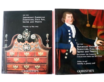 2 Pc Christie's Catalogue Important American Furniture, Folk Art, Silver and Prints
