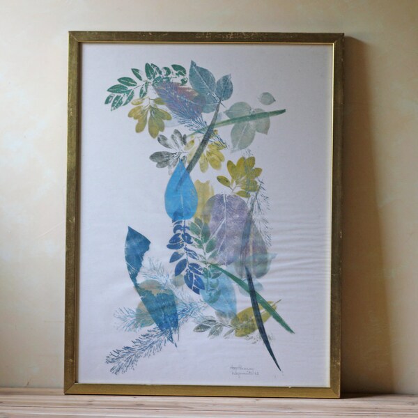 vintage floral leaf painting / watercolor