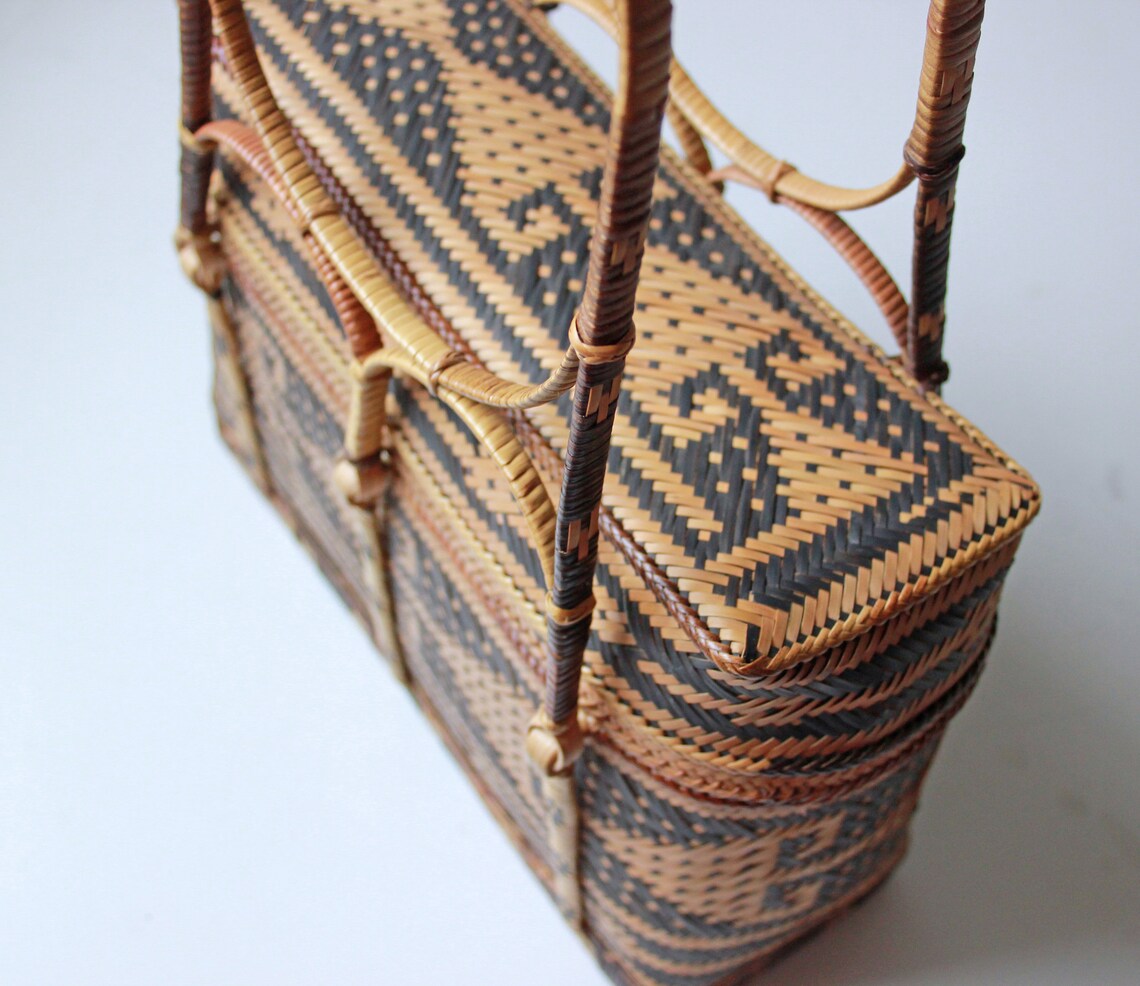 Vintage Tiruray Tribe Bamboo Bag Basket Exquisite Basket | Etsy