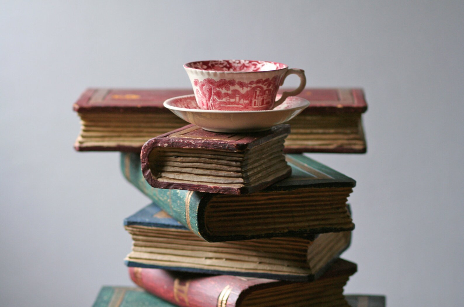 Stacked books side table / home decor Etsy