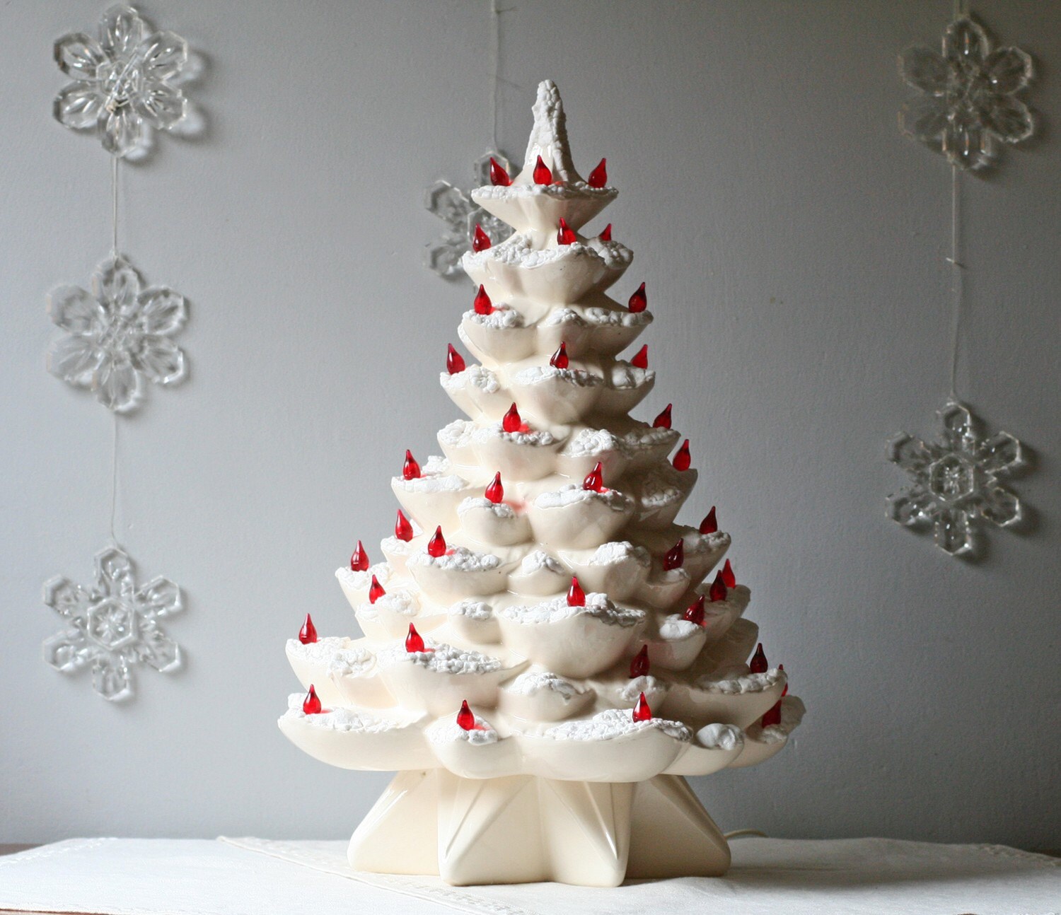 Vintage 1960s White Ceramic Christmas Tree Etsy Australia