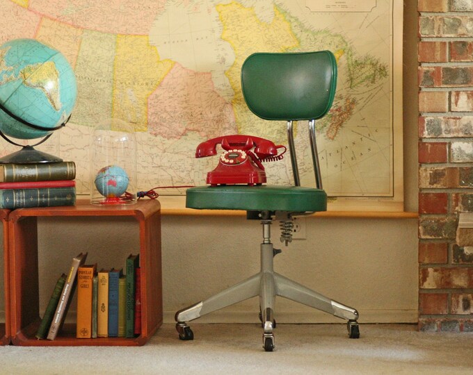 Vintage Green Office Chair Etsy