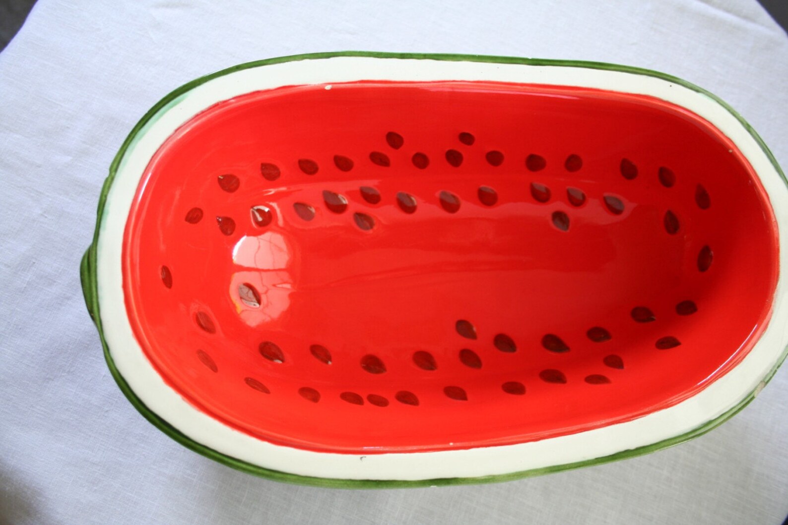 Vintage large ceramic watermelon bowl | Etsy