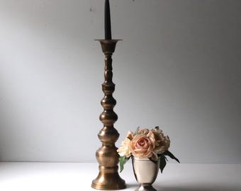 Tall Solid Brass Tall Candlestick Candle Holder