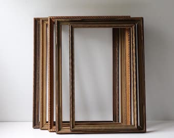 Vintage Wood Frames Set of 5 | Antique Rustic Picture Frames | No Glass [B20]A