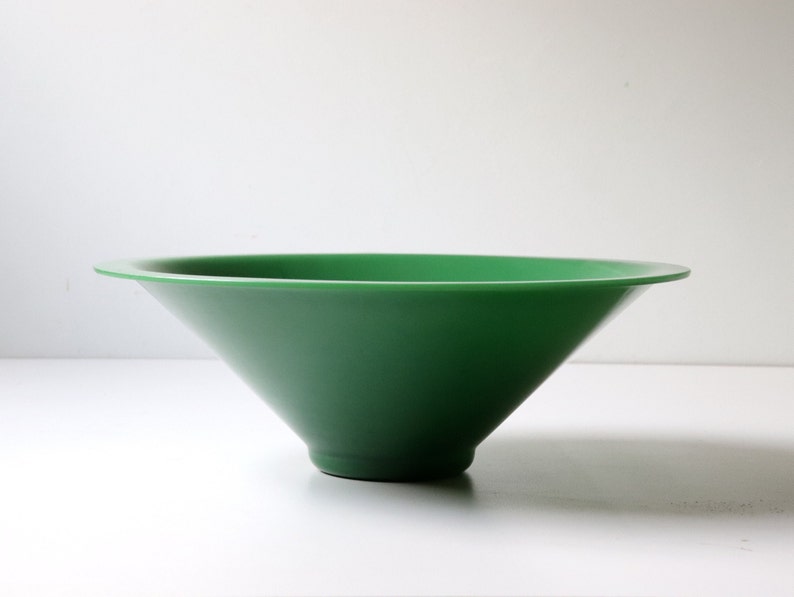 Large Antique Chinese Jade Green Conical Bowl Chinese Art Glass Bowl 1900s B12 image 1