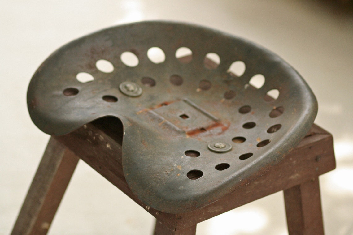 Vintage cast iron tractor seat garden stool Etsy