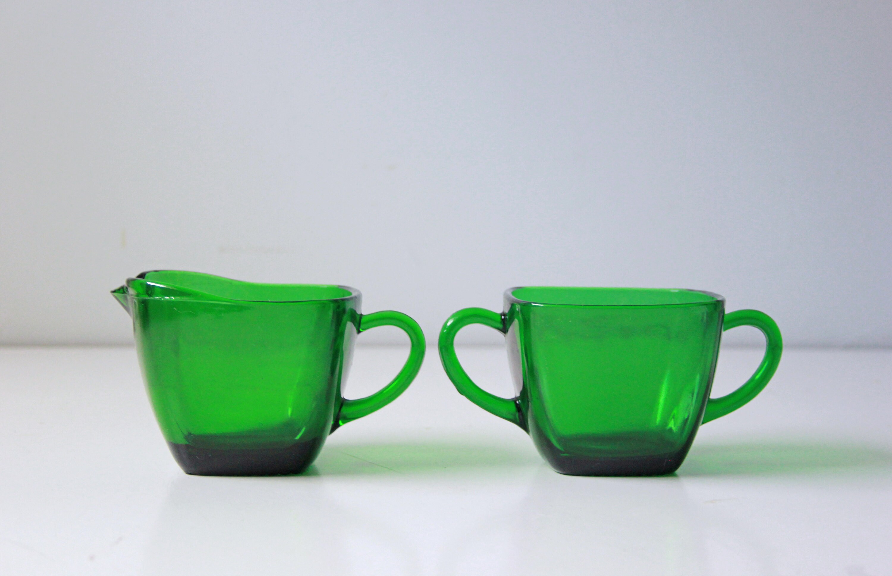 Depression green glass bowl