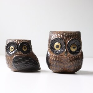 2 Pc Petite Ceramic Owl Vintage Japan Owl Figures Home Accent image 4