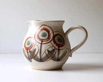 Vintage Pitcher by B. Welsh Studio Pottery 1970s Stoneware Signed Bennett Welsh Oregon New/Old Stock [B50]