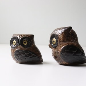 2 Pc Petite Ceramic Owl Vintage Japan Owl Figures Home Accent image 5