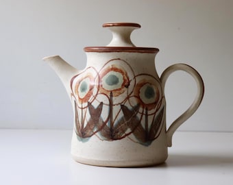 Vintage Lidded Teapot B. Welsh Studio Pottery 1970s Stoneware Cup Signed Bennett Welsh Oregon New/Old Stock [B50]