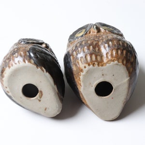 2 Pc Petite Ceramic Owl Vintage Japan Owl Figures Home Accent image 3