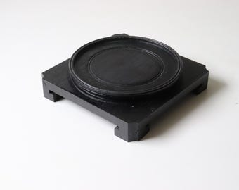 Vintage Square Ebony Chinese Carved Hardwood Stand for Vase or Statue  No.33   [SB29]