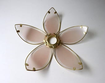Large Pink Floral Glass Petal - Lotus Flower Lamp Shade Replacement -[B8]