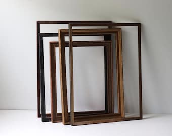 Vintage Wood Frames Set of 5 | Antique Rustic Picture Frames | No Glass [B20]D