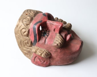 Old Guatemalan Mask; Hand Carved Mexican Folk Art Wood Mask -[GB1]