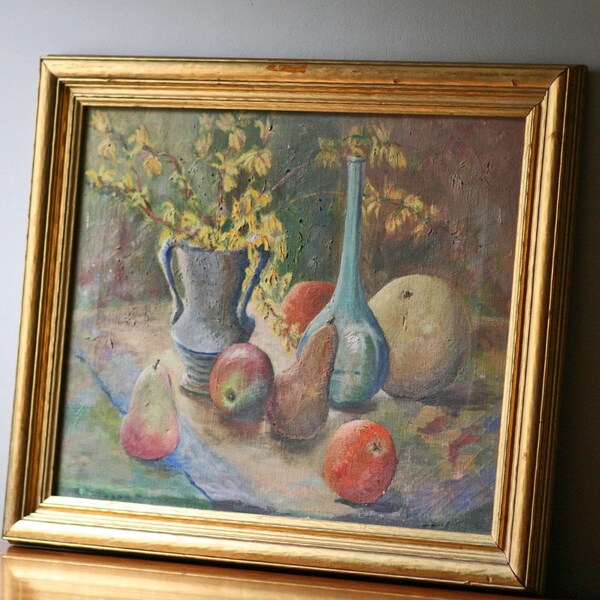 vintage still life oil painting