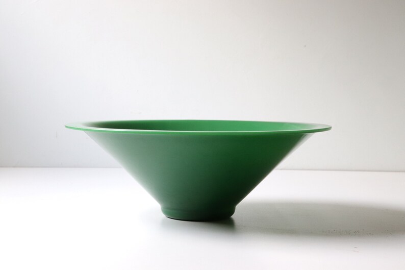 Large Antique Chinese Jade Green Conical Bowl Chinese Art Glass Bowl 1900s B12 image 5
