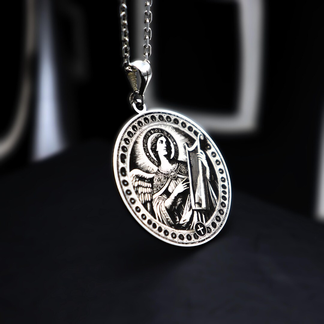 Saint Cecilia Necklace: Sterling Silver Patron Saint of Music Pendant ...