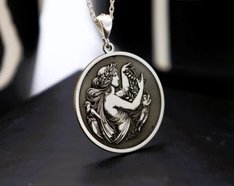 Hestia Greek Goddess Sterling Silver Necklace: Dainty 925 Design