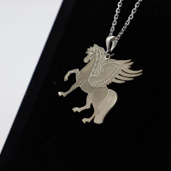 Symbol of Infinite Freedom Sterling Silver Pegasus Necklace