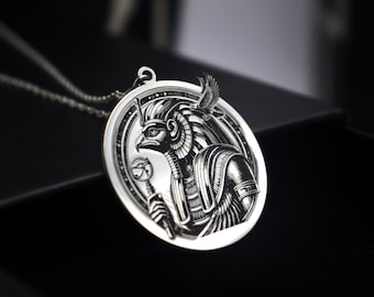 Horus Necklace: Ancient Egyptian God, 925 Sterling Silver Pendant