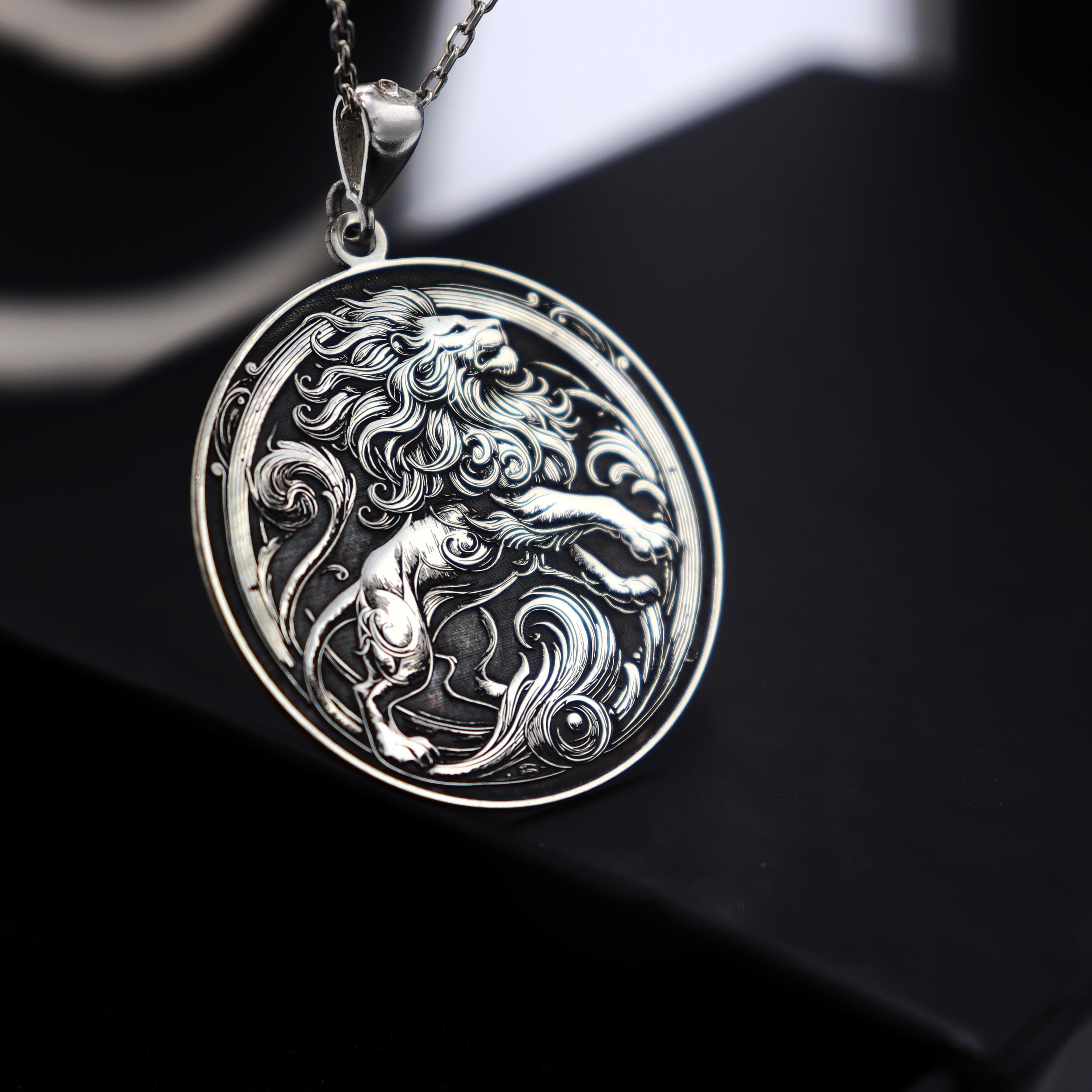 Pendentif Vintage 1993 - Lion, Signé B, M.I