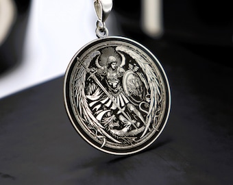 Archangel St Michael, Catholic 925 Sterling Silver Necklace