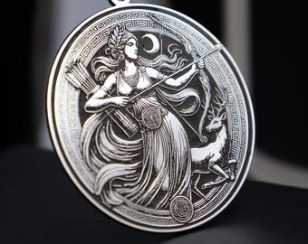 Artemis Necklace: Sterling Silver Greek Goddess Pendant
