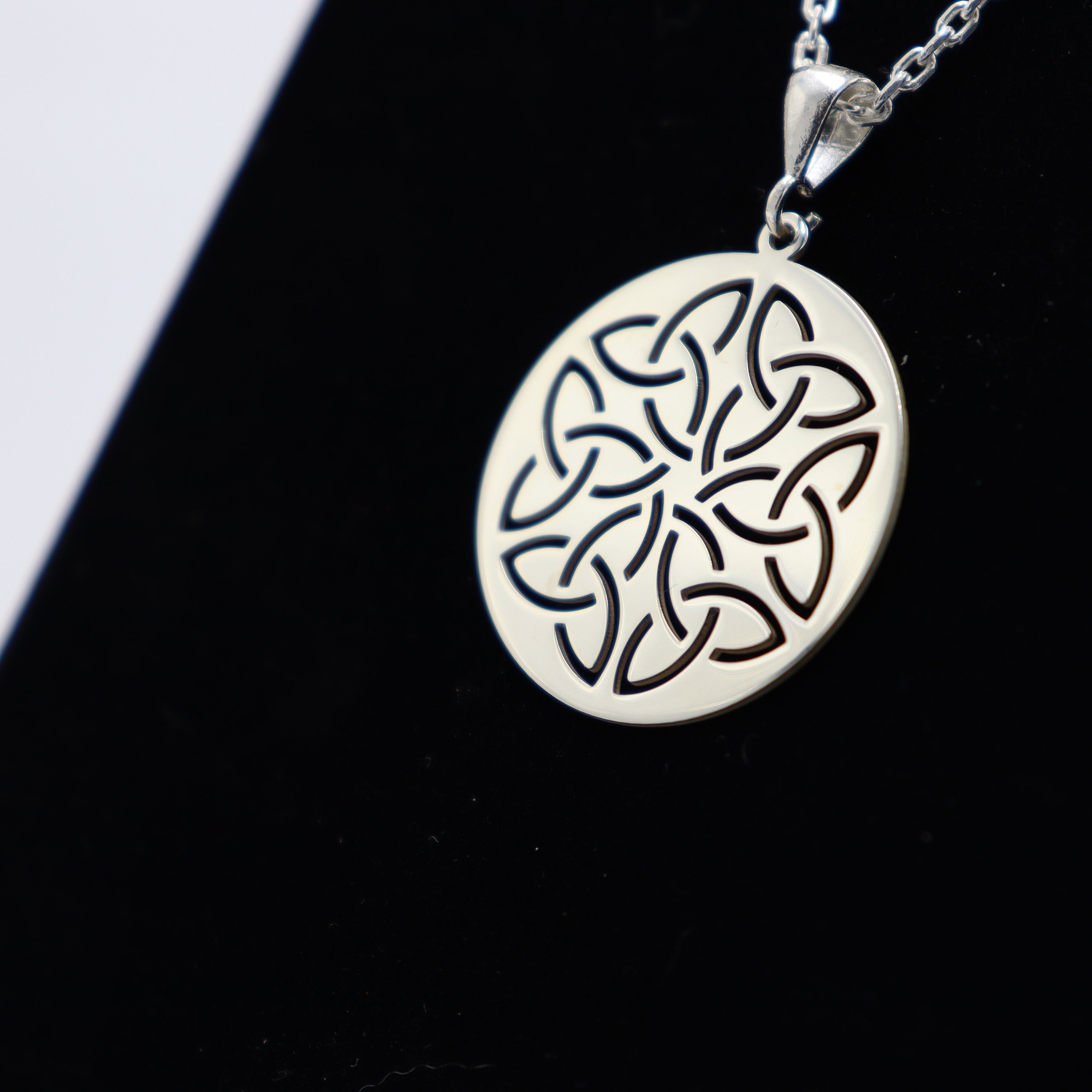 Collana Donna Con Nodo Celtico E Zircone - Argento 925, Ciondolo Irlandese, Regalo Per Mamma, Moglie, Fidanzata