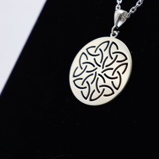 Collana Donna Con Nodo Celtico E Zircone - Argento 925, Ciondolo Irlandese, Regalo Per Mamma, Moglie, Fidanzata