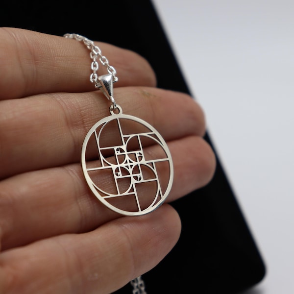 Fibonacci-Spiral-Halskette: Sterlingsilber, Symbol der Harmonie