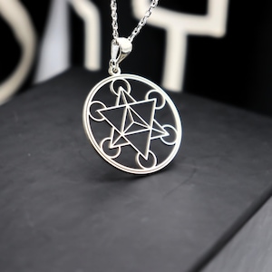 Sterling Silver Merkaba Star Necklace: Sacred Geometry Pendant