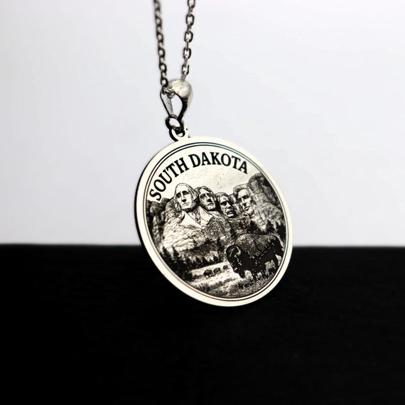 Mount Rushmore Necklace: Sterling Silver South Dakota Bison