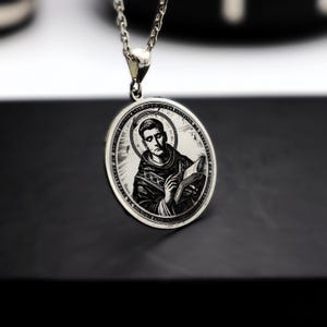 Saint Thomas Aquinas Necklace: Sterling Silver, Patron of Scholars