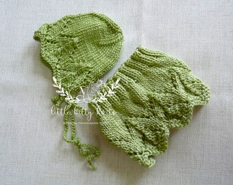 Newborn Photo Prop Baby Hat and Skirt / Diaper Cover, Ready to Ship in 4 colors