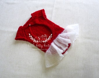 Sitter Romper Ruffle Bottom Romper, Red 3 - 6 months Ready to Ship