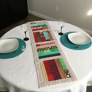 Patchwork Quilted Table Runner-Modern, Reversible, Protect your Tops with Style