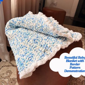 Cute Baby Blanket Pattern with Border, Beginner Friendly Hand-Crocheted Design, Beautiful Blanket for Baby, Cozy Crochet Pattern