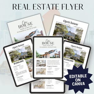 Plantilla de volante de bienes raíces / Compra o venta de una casa / Agente inmobiliario / Volante de agente inmobiliario / Volante de prospección de agente inmobiliario / Bienes raíces