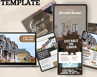 Sjabloon onroerend goed-flyer | Makelaarsmarketing, bewerkbaar in canvas