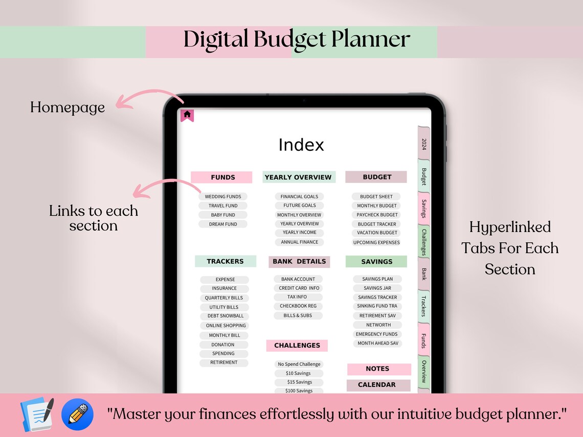 Digital,2024 Budget Planner,monthly Expenses,planner Bundle Pdf
