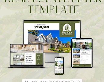 Sjabloon onroerend goed-flyer | Makelaarsmarketing, bewerkbaar in canvas