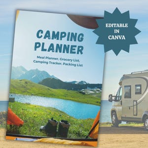 Modern Camping Planner | Editable camping planner | Printable camping trip packing list | RV Camp Checklist | Travel checklist