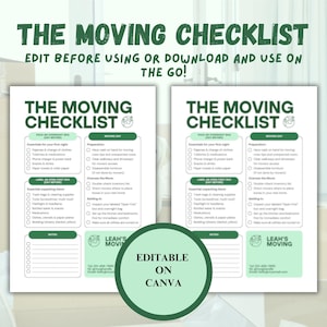 Professional Moving Checklist | Home moving checklist | Moving planner | Moving to do list | Relocation Planner | Real Estate Moving planner