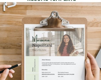 Editable Actor Resume Template | Stage & Film CV (Instant Download)