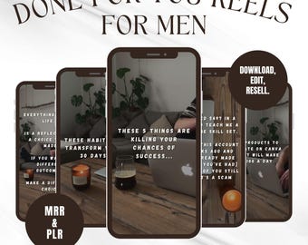 Dark Aesthetic Men Reels | Faceless Marketing Videos (Canva Editable)