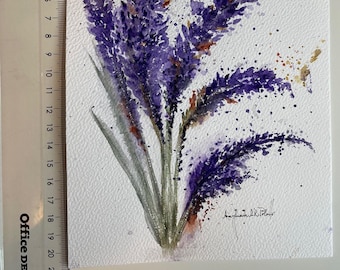 Lavendel, Aquarell, echte Aquarell, Aquarellmalerei, Aquarellen, echte Aquarellen