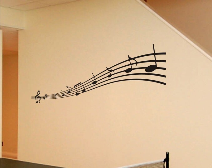 Vinyl Wall Art Decals Music Notes Etsy